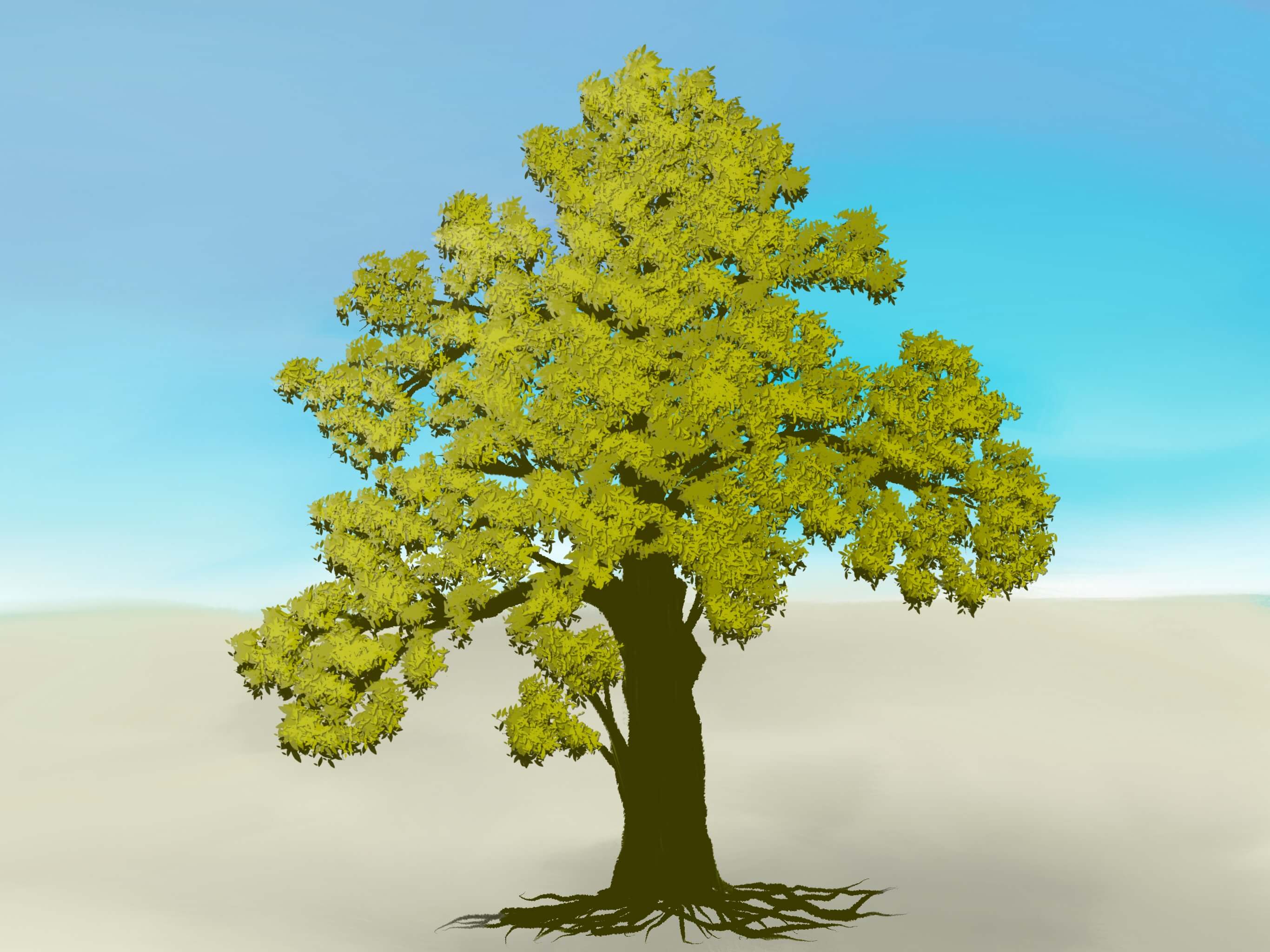 Procreate サクッと素早く 立体感のある木の葉っぱを描く方法